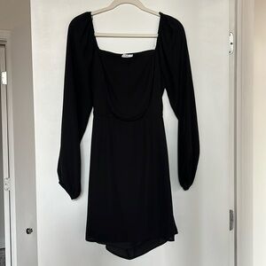 Black long sleeve mini dress